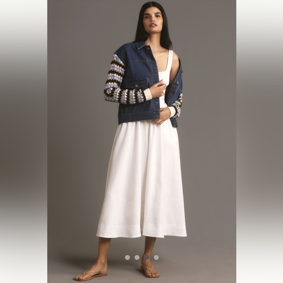 Anthropologie NWT Crochet-Sleeve Denim Jacket size S. - Picture 4 of 16